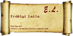 Erdélyi Leila névjegykártya